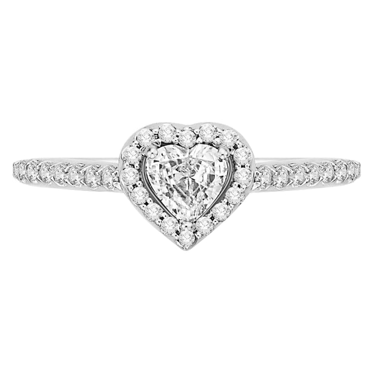 Weißgold Verlobungsring mit Diamant in Herzschliff 60918