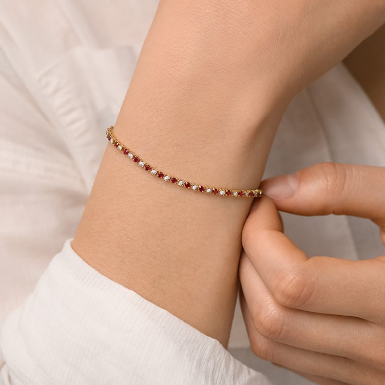 Tennisarmband mit Rubinen und Diamanten Kendrick 153845