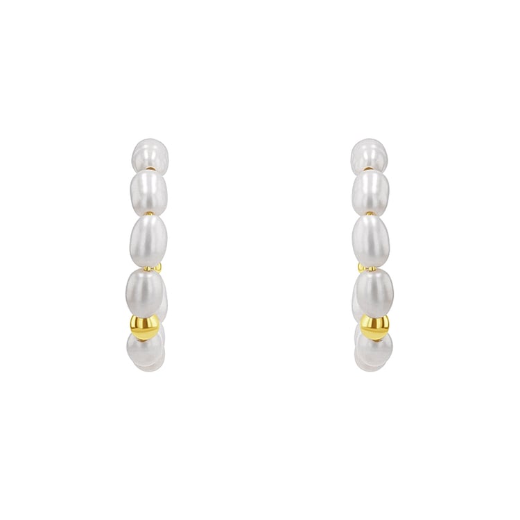 Silberne runde Ohrringe mit Perlen Roxanne 131729