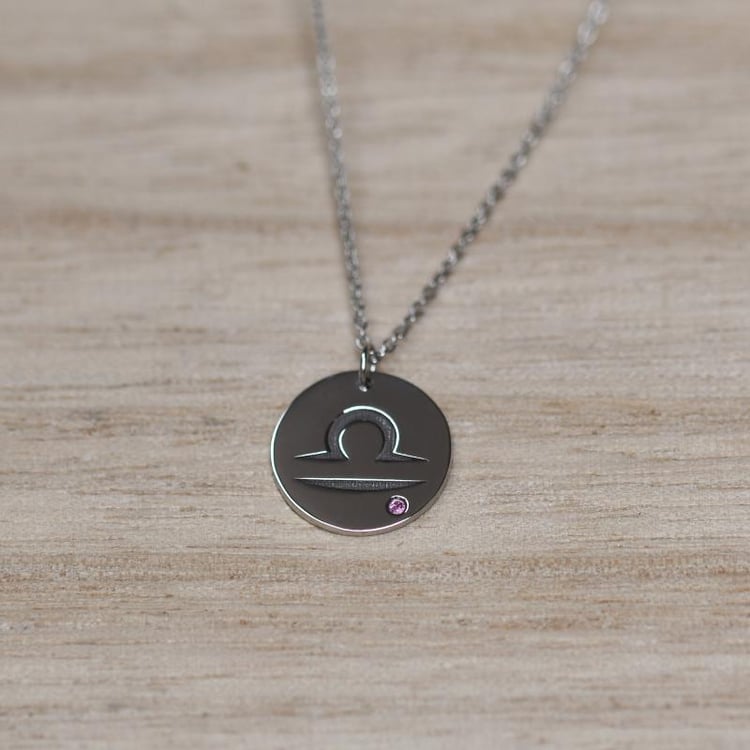 Anhänger mit Waage Sternkreis und Turmalin 47980