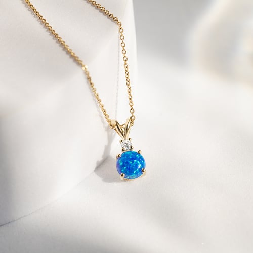 Anhänger mit blauen Opal und Diamant Emolyna