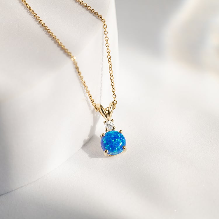 Anhänger mit blauen Opal und Diamant Emolyna 144178