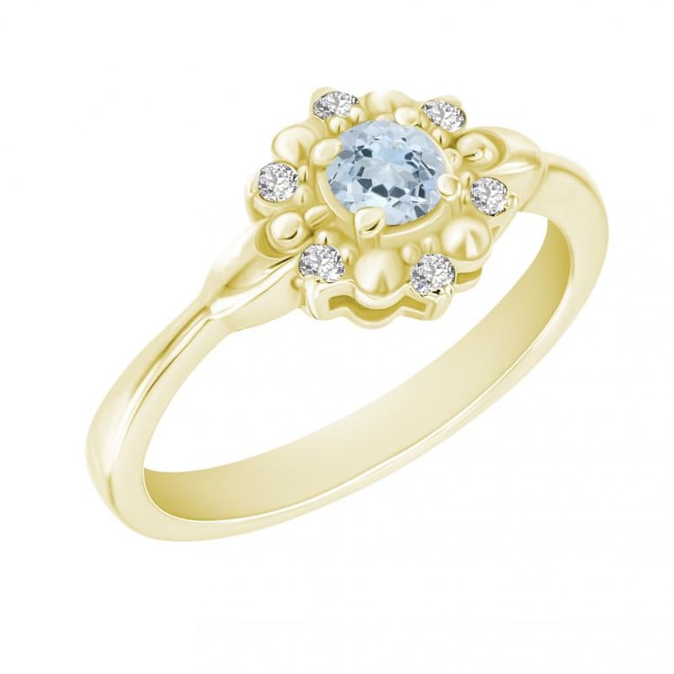 Diamantring mit Aquamarin 19640