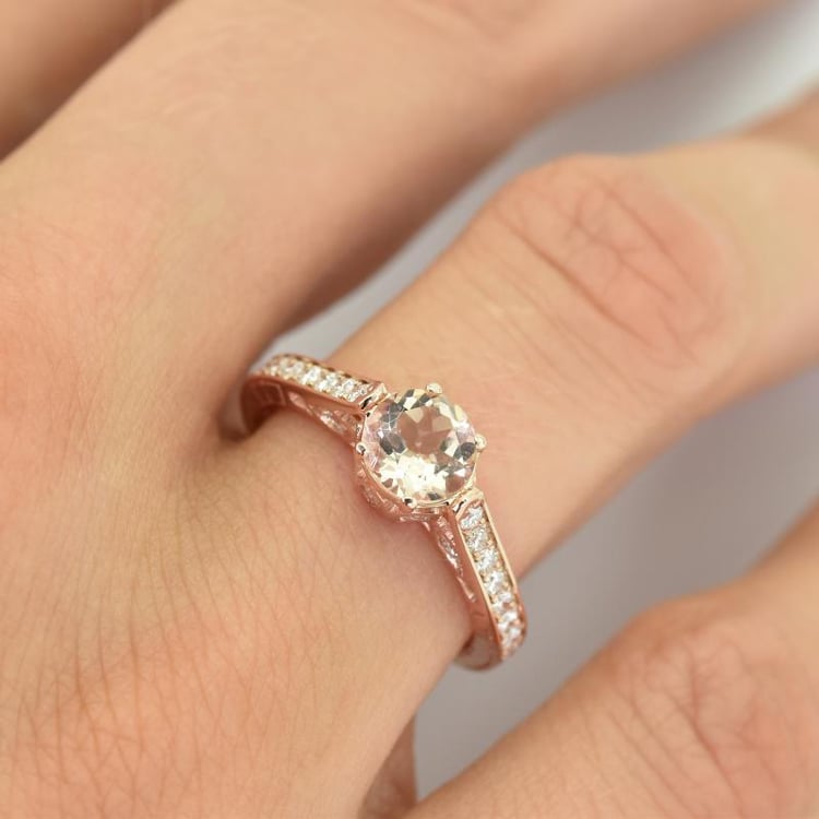 Verlobungsring mit Morganit und Diamanten Volans 12213