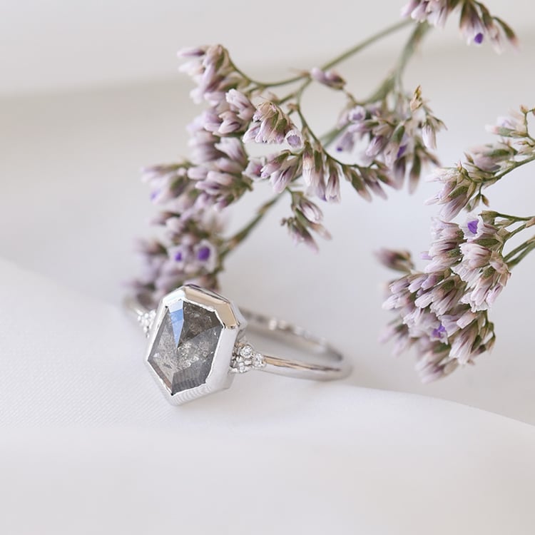 Ring mit Salt and Pepper Diamanten Shimmel 79503