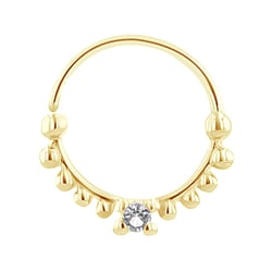 Goldenes Septum Piercing mit weißen Topasen Arla