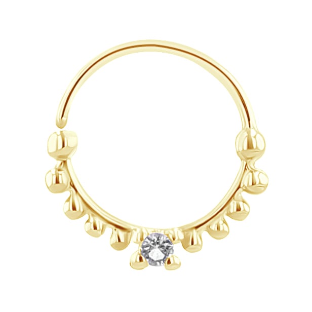 Goldenes Septum Piercing mit weißen Topasen Arla