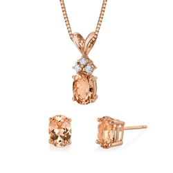 Schmuckset mit Morganiten und Diamanten Ama