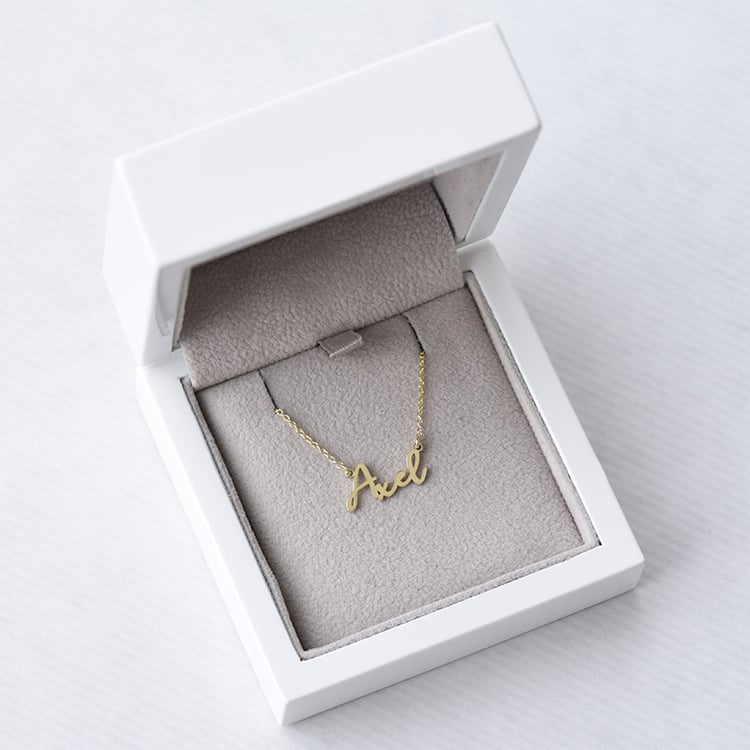 Goldene Namenskette mit Gravur Ihrer Wahl Amael 70164