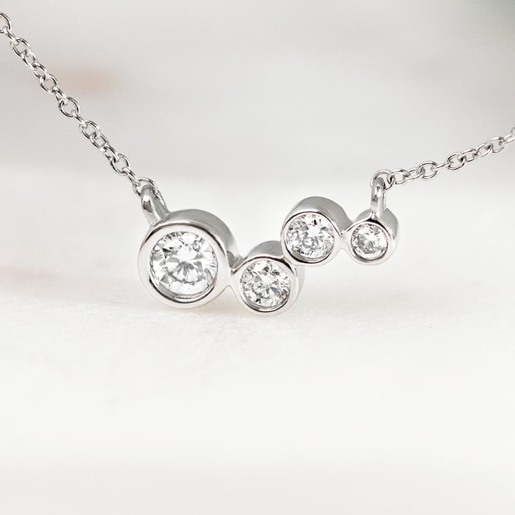 Moderne silberne Halskette mit Diamanten Viola 161348