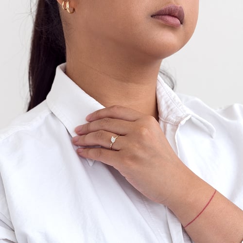 Cluster Verlobungsring mit Lab Grown Diamanten Rosa