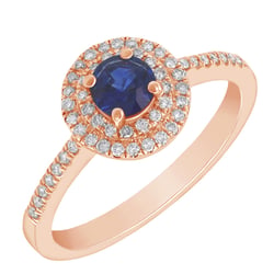 Goldener Saphirring mit Diamanten Catelinie