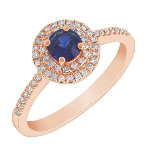 Goldener Saphirring mit Diamanten Catelinie