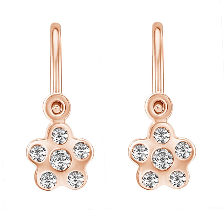 Goldene Kinderohrringe in Form einer Blume mit Lab Grown Diamanten Alexandra 145287