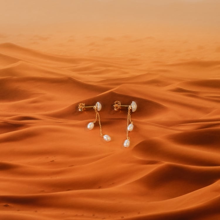 Vergoldete Schmuckset mit Perlen Santino 101272