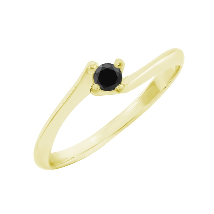 Goldener Verlobungsring mit schwarzem Diamanten Neoma 70328