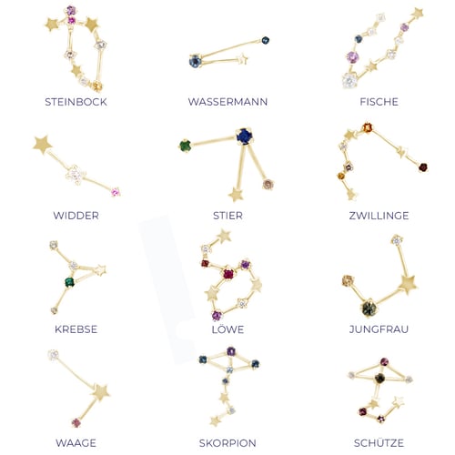 Ohrring mit Sternzeichen Capricorn
