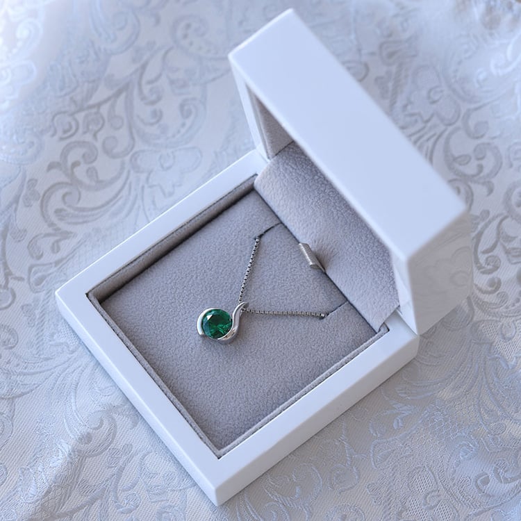 Smaragd-Halskette aus Silber Thirumal 68924