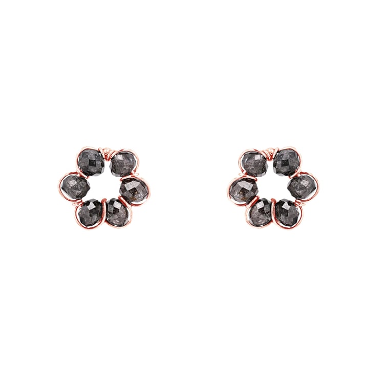 Ohrringe in Blumenform mit Salt and Pepper Diamanten Silva 98735