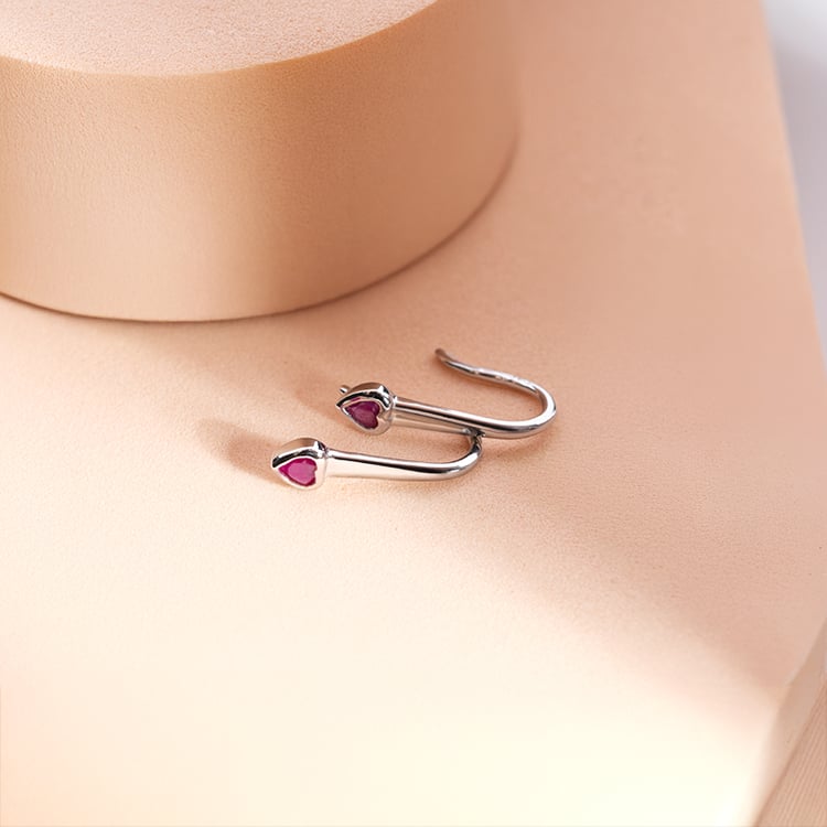 Hängeohrringe mit Rubinherzen Levy 151231