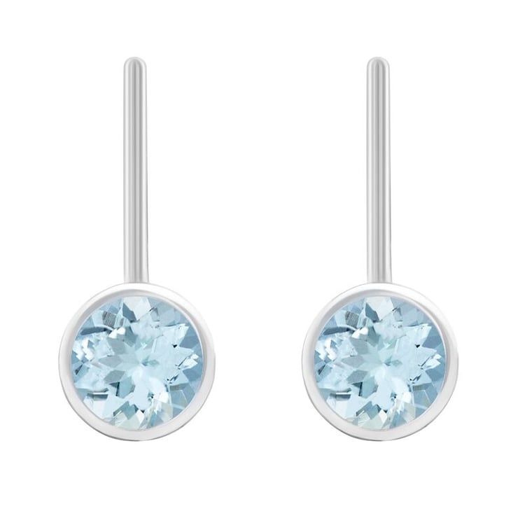 Goldene Hängeohrringe mit Aquamarinen Vega