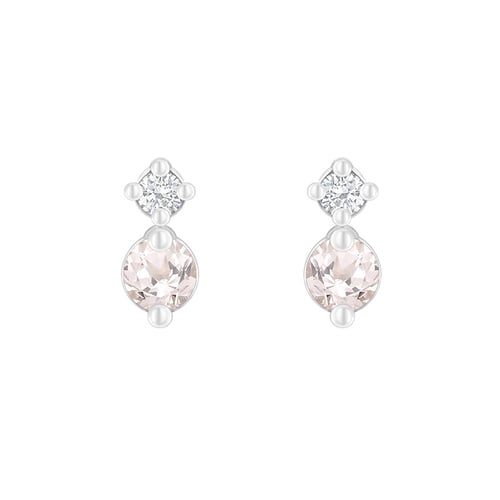 Minimalistische Ohrringe mit Morganiten und Diamanten Durante
