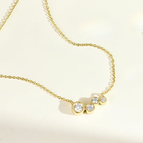 Moderne silberne Halskette mit Lab Grown Diamanten Viola