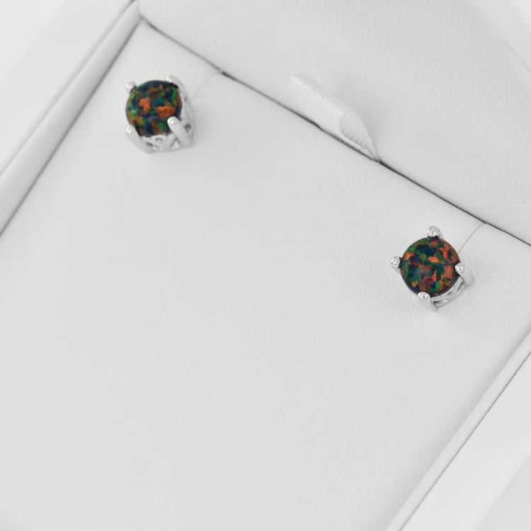 Schwarzer Opal Ohrringe 29110