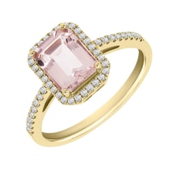 Goldener Verlobungsring mit Morganit und Diamanten Winki