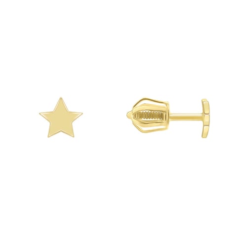 Goldene Ohrringe mit Schraubverschluss als Stern Maya
