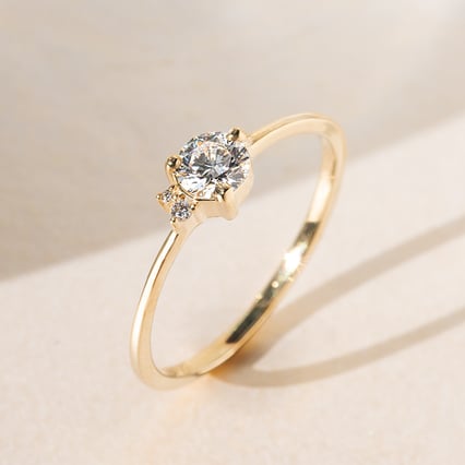 Cluster Ring mit Diamanten Marine