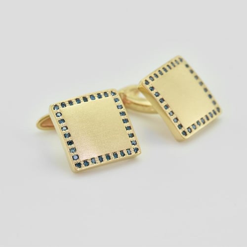 Manschettenknöpfe aus Gold mit blauen Diamanten Urban