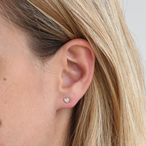 Ohrringe in Herzform mit Diamanten Janella