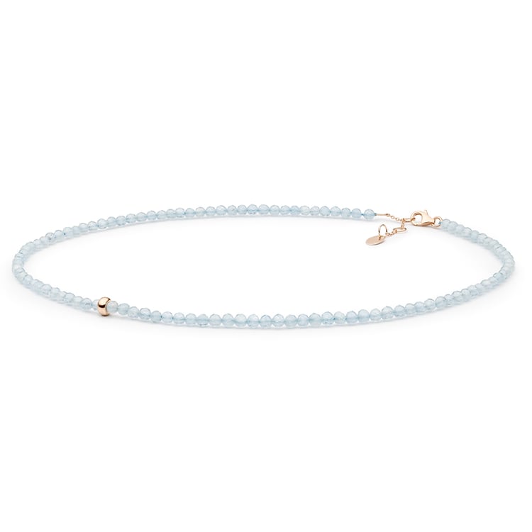 Silbernes Set mit Aquamarin-Perlen Lugo 108741