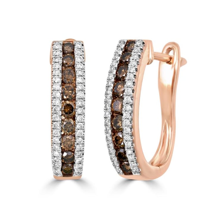 Ohrringe mit Champagner und weißen Diamanten Sara