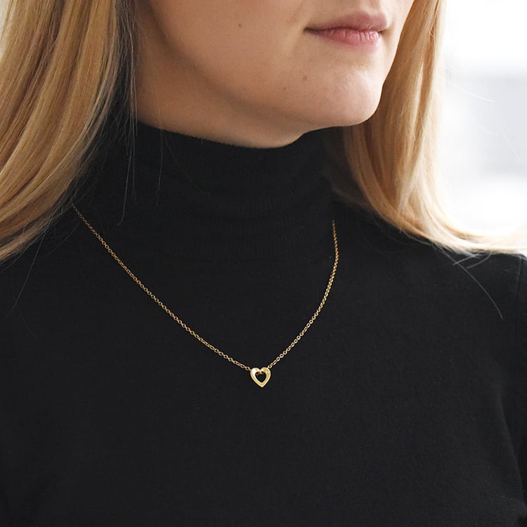 Silberner Anhänger in Herzform mit Diamant Every 72998