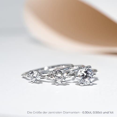 Zarter Verlobungsring mit Lab Grown Diamanten Akadie