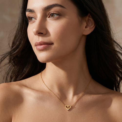Goldkette mit dem Buchstaben M Lary