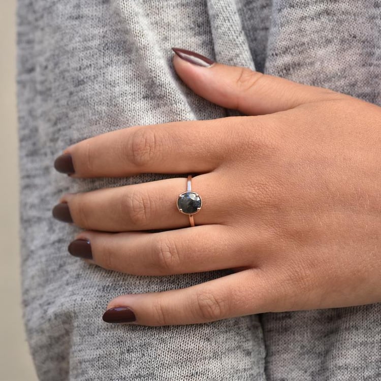 Ring mit ovalem Salt and Pepper Diamant 34274