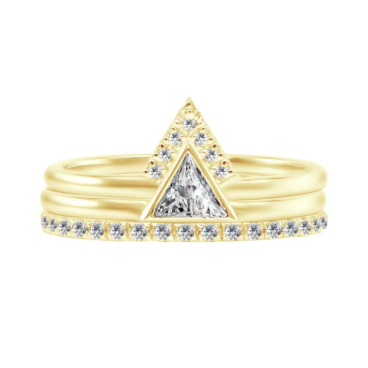 Set mit drei Ringen aus 585 Gold mit Diamanten Nizes 92022