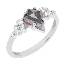 Ring mit einem Salt and Pepper Diamanten in Kite-Form Bret
