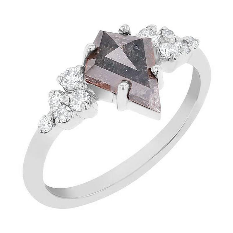Ring mit einem Salt and Pepper Diamanten in Kite-Form Bret