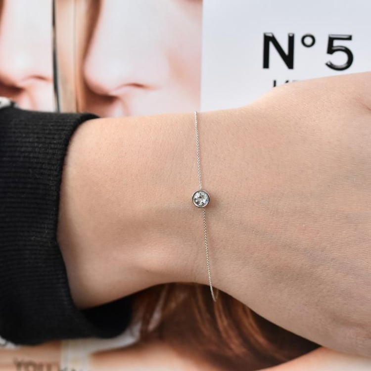 Silbernes Armband mit einem Aquamarin Arleth 103077