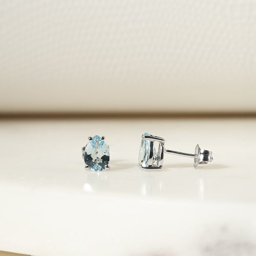 Goldohrringe mit Aquamarintränen Reata