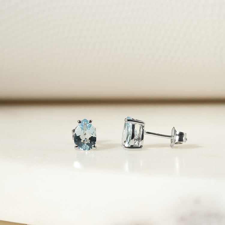 Goldohrringe mit Aquamarintränen Reata 135109