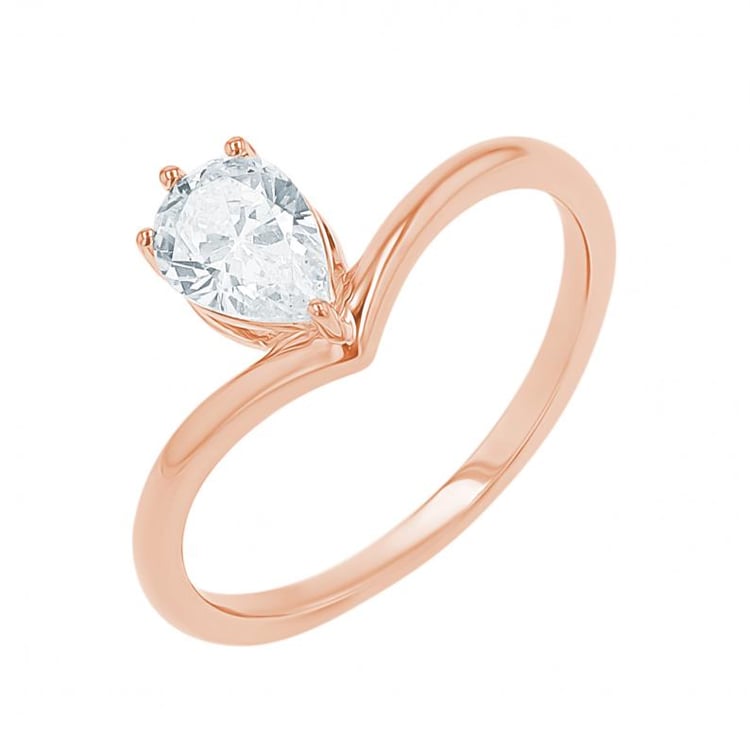 Verlobungsring mit tropfenförmigem Lab Grown Diamanten 155441