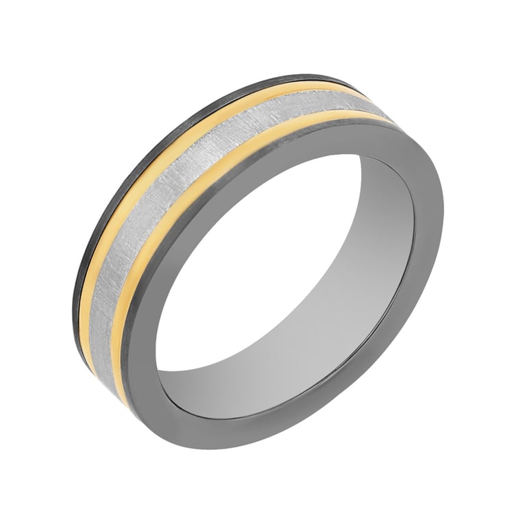 Eheringe aus Titan und Gold Connor 107373