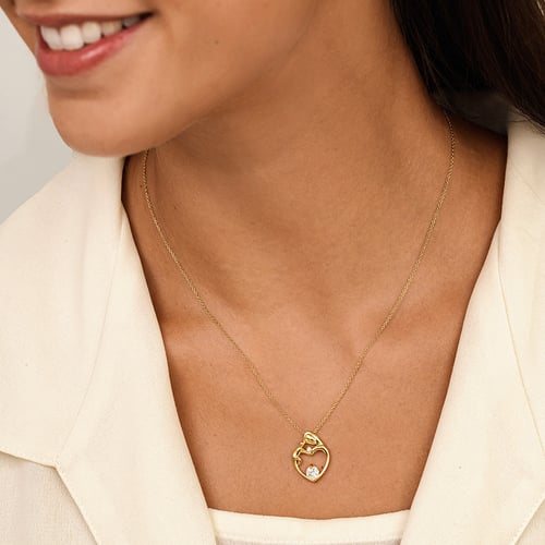 Anhänger Mutter und Kind mit Moissanit und Lab Grown Diamant Ella