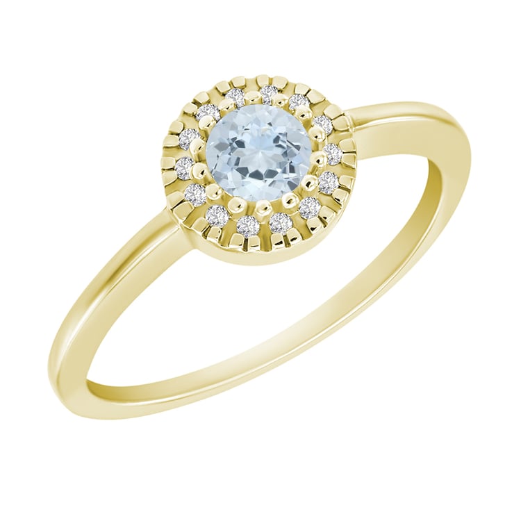 Goldener Verlobungsring mit Aquamarin Tafne 19416