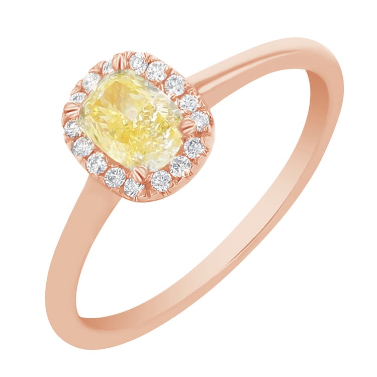 Verlobungsring mit einem zertifizierten fancy yellow Lab Grown Diamanten Eduta 112813